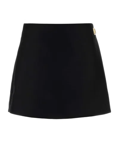 Balenciaga Wool Blend Shorts Pant Skirt Side Buttons In Black