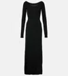 Balenciaga Wool-blend Maxi Dress In Schwarz