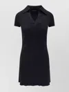 Balenciaga Wool Blend Mini Dress With Ribbed Texture