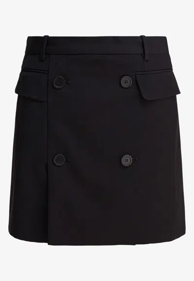 BALENCIAGA WOOL-BLEND MINI SKIRT