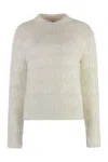 Balenciaga Off-white Allover Furry Fitted Sweater In Beige