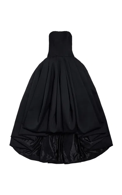 Balenciaga Wool-blend Scuba Maxi Dress In Black
