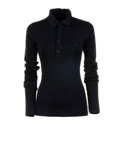 Balenciaga Wool Blend Top In Black