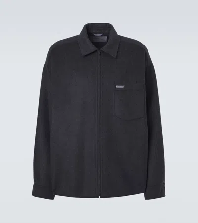Balenciaga Wool Blend Jacket Collared Design Buttons In Gray
