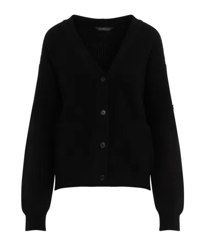 Balenciaga Wool Cardigan In Black