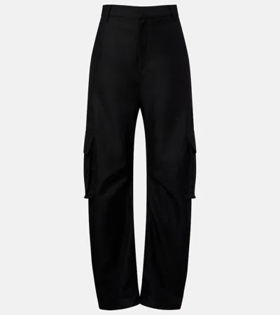 Balenciaga Wool Cargo Pants In Blue
