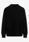 Balenciaga Oversize Double Face Wool Blend Crewneck Sweater In Black