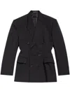 Balenciaga Wool Double-breasted Blazer In Black