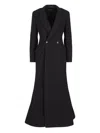 Balenciaga Wool Double-breasted Coat In Black
