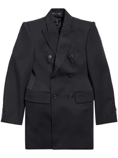 Balenciaga Women Wool Double-breasted Jacket In Black