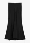 Balenciaga Wool Flared Maxi Skirt In Black