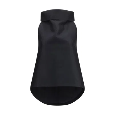 Balenciaga Wool High-neck Sleeveless Tank Top In Black