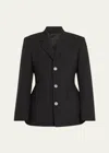 Balenciaga Single-breasted Hourglass Jacket In Noir