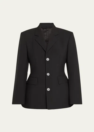 BALENCIAGA WOOL HOURGLASS BLAZER JACKET