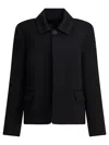 Balenciaga Wool Jacket With Collared Neck And Flap Pockets In Black