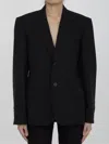 Balenciaga Single-breasted Cotton Blazer In Black