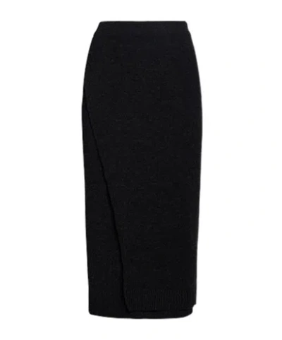 Balenciaga Wool Knit Midi Skirt In Multi