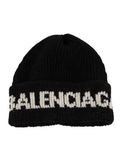 Pre-owned Balenciaga Wool Knitted Beanie In Black