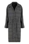 Balenciaga Wool Long Coat In Gray
