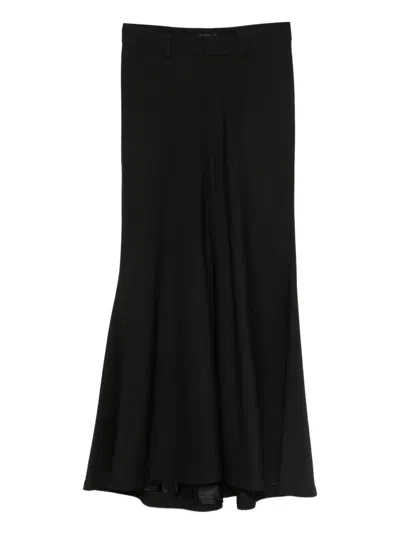 Balenciaga Women Godet Maxi Skirt In Virgin Wool In Black