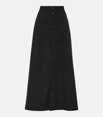 Balenciaga Wool Maxi Skirt In Black