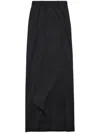 Balenciaga Women Wool Midi Skirt In Black