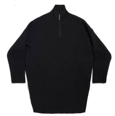 Balenciaga Wool Mock Neck Sweater In Black