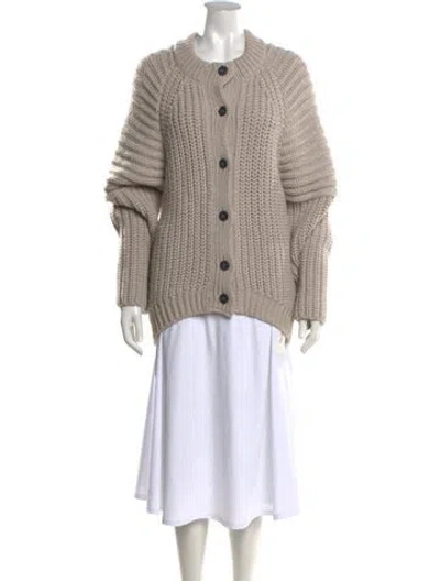 Pre-owned Balenciaga Wool Open Front Sweater In Neutrals