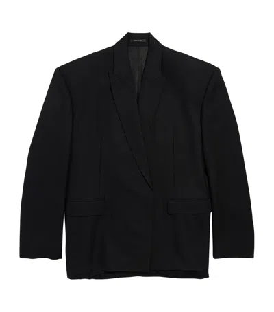 Balenciaga Wool Oversized Blazer In Black
