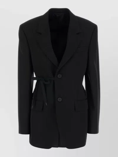 Balenciaga Wool Oversized Blazer Front Pockets Single Breasted In Black