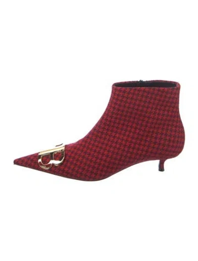 Pre-owned Balenciaga Wool Printed Boots In Red