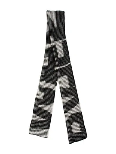 Pre-owned Balenciaga Wool Printed Scarf In Black