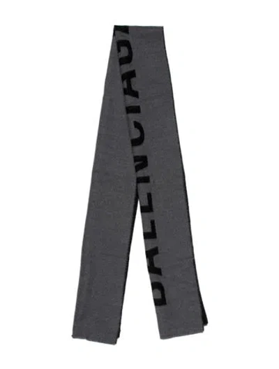 Pre-owned Balenciaga Wool Printed Scarf In Gray