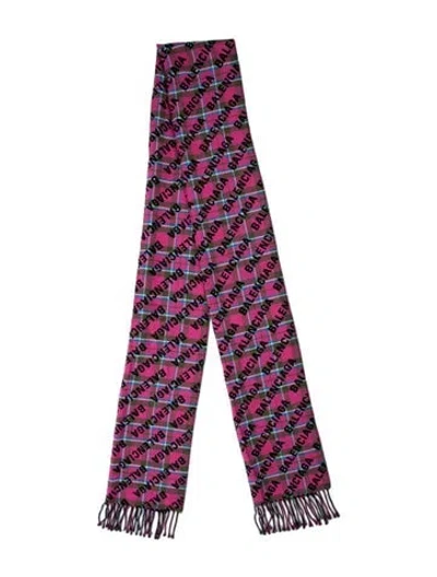 Pre-owned Balenciaga Wool Printed Scarf In Neutral