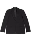 Balenciaga Black Wool Blazer With Single-button Closure In Black