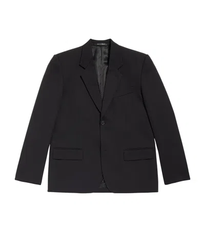 Balenciaga Men Wool Single-breasted Blazer Jacket In Multi