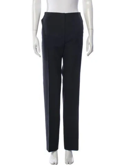 Pre-owned Balenciaga Wool Straight Leg Pants In Black