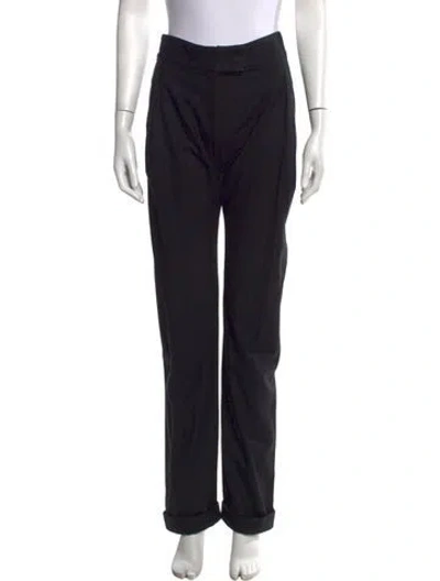 Pre-owned Balenciaga Wool Straight Leg Pants In Black