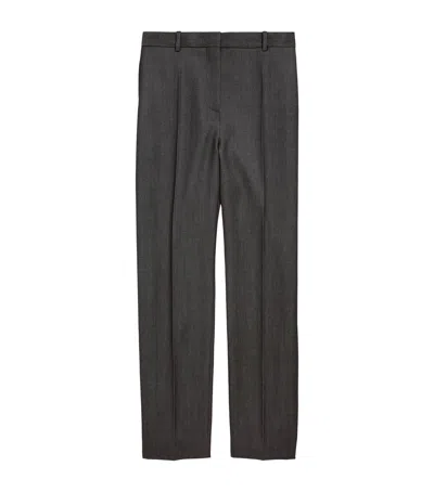 Balenciaga Wool Straight-leg Trousers In Blue