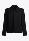 Balenciaga Wool Jacket With Collared Neck And Flap Pockets In Black