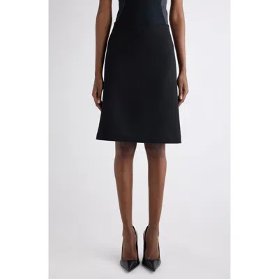 BALENCIAGA BALENCIAGA WOOL TWILL A-LINE MIDI SKIRT