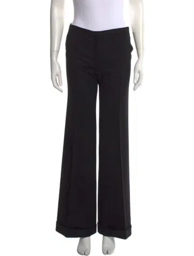 Pre-owned Balenciaga Wool Wide Leg Pants In Black