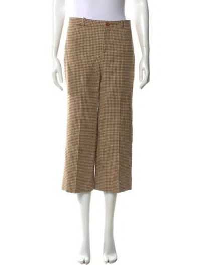 Pre-owned Balenciaga Wool Wide Leg Pants In Brown