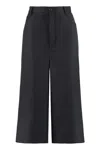 Balenciaga Black Wide Leg Wool Culottes In Black
