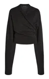 Balenciaga Wool Wrap Sweater In Grey