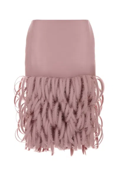 Balenciaga Wool-blend Skirt With Cupro Lining In Pink