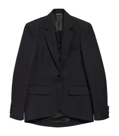 Balenciaga Wool-silk Cocoon Blazer In Blue