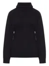 Balenciaga Reversible Sweater With High Collar And Pockets In Black