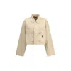 Balenciaga Women Workwear Crop Jacket In Neutral