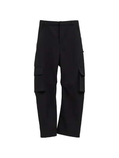 Balenciaga Workwear Wool Cargo Pants In Black